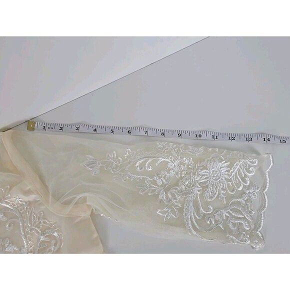 IDOPIP Girls Ivory Embroidered Tulle Dress Size 170 XXS Polyester/Viscose Floral - Picture 12 of 15